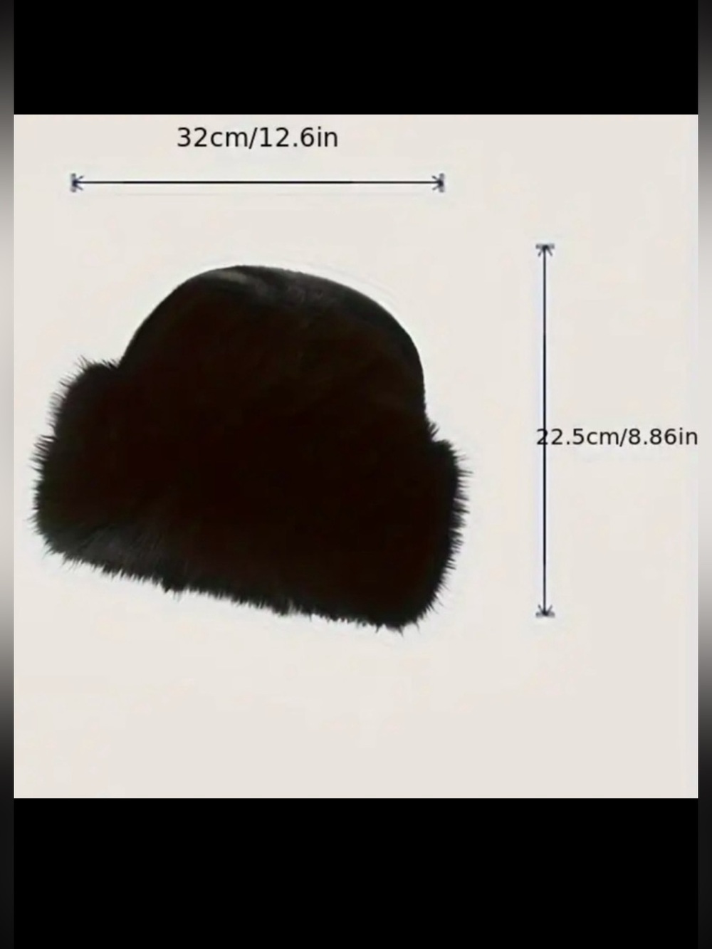 NEW: Faux Fur Black Hat Shoulder Bag Set - Stylish Winter Accessories dust bag - Picture 9 of 10